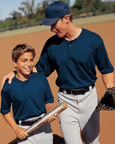 Two Button Henley Baseball Jersey - 529