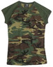 3114 - Ladies Woodland Camouflage 2-Tone Raglan Sleeve T-Shirt